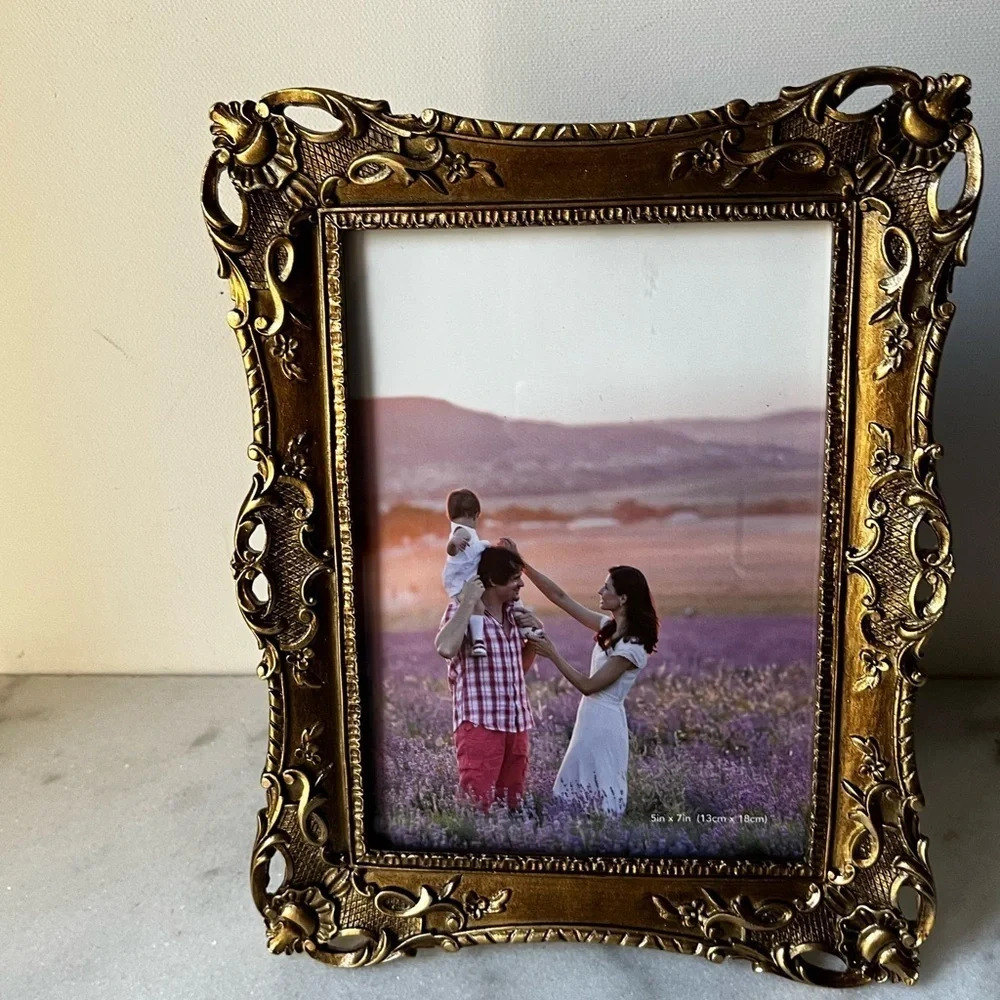 Elegant Gold Ornate lace  Picture Frame for 5”x7” photo